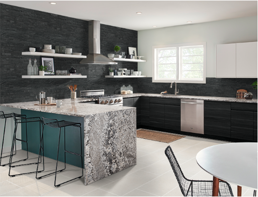 Whisper White Granite Waterfall